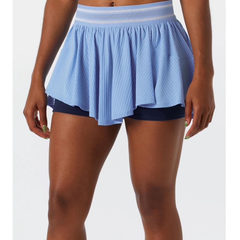 FP Movement by Free People Light Blue Layered Tennis Skort with Navy Liner